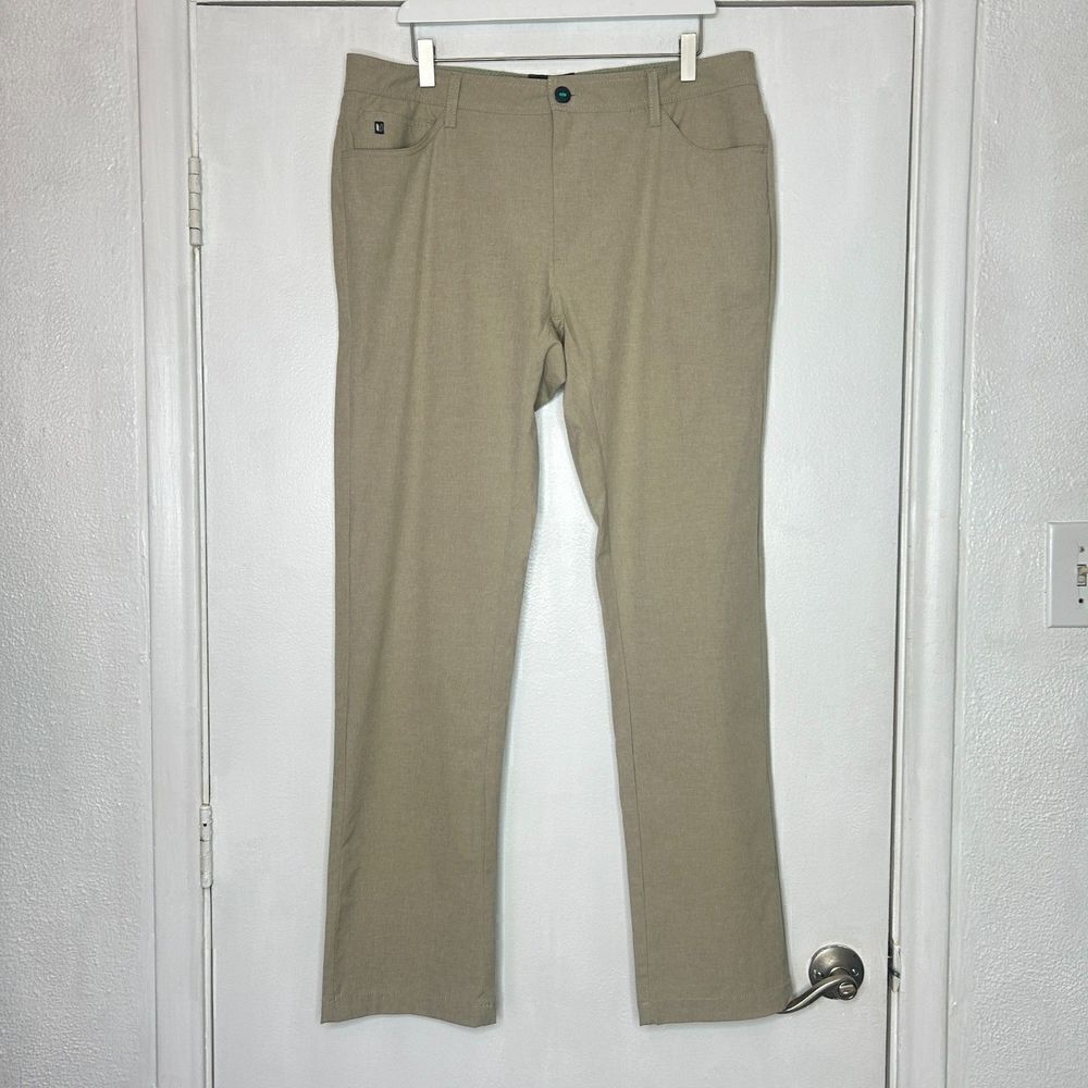 Linksoul 5 Pocket Boardwalker Khaki Tech Golf Pants Size 35 Long 35 x 34